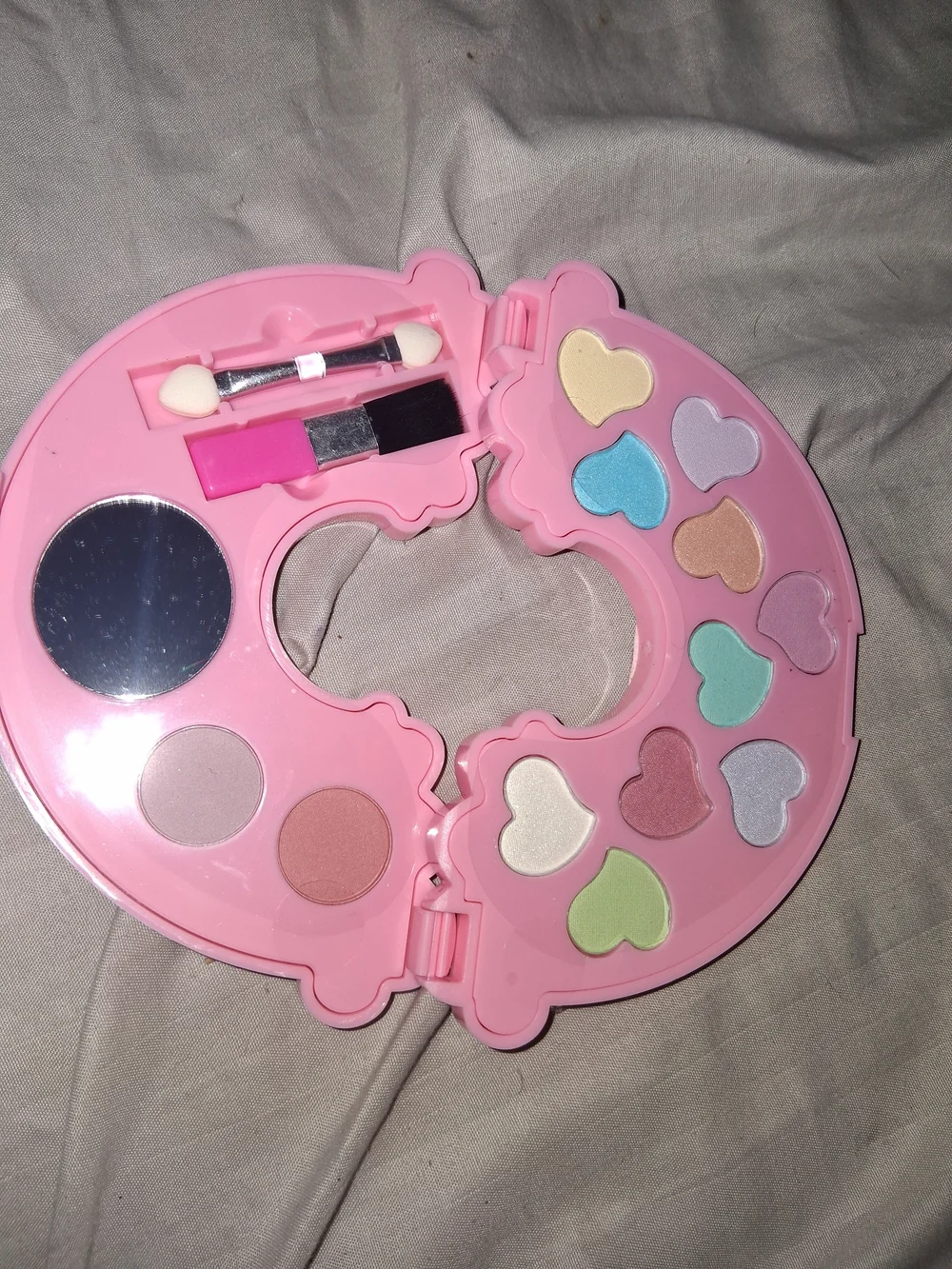 Claire's Pink Makeup Kit with Cloud and Flower Accents